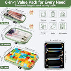 YQBRAO Clear Hard Shell Zipper Cases, 6 Multi-Size Organizers - Image 4