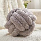 Petrella Light Gray Knot Pillow Ball, 11 Inch Round Decorative Throw Pillow by Petrellatoy