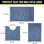 Bathroom Rugs Chenille 3-Piece Extra Soft and Absorbent Shag Bathroom Rugs - Image 2