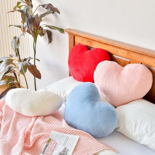 XVTRU Peach Pink Heart Pillows, Cute Heart Decorative Pillow, Heart Shaped - Image 4