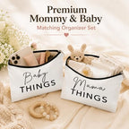 Mom & Baby Pouch Set, Diaper Bag Organizer Insert, Canvas Travel & Hospital Bag - Image 2