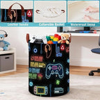 Gaming Laundry Basket, Large Neon Color Nursery Hamper, Gamer Room Decor - Image 4