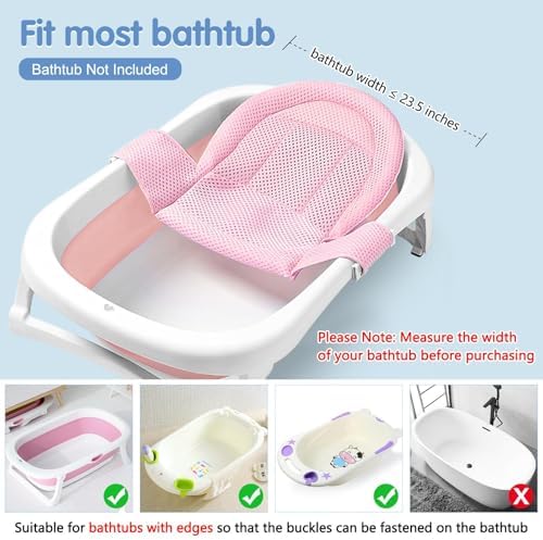 Colorlife Baby Bath Seat Support Net Infant Bathing Seat Support Mat, - Image 3