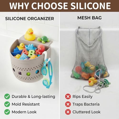 Silicone Bath Toy Organizer for Tub - Image 4