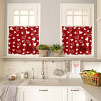 Vandarllin Red Valentine's Day Kitchen Curtains and Valances Set, Valentines - Image 3