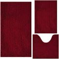 Bathroom Rugs Chenille 3-Piece Extra Soft and Absorbent Shag Bathroom Rugs by BOANKODU