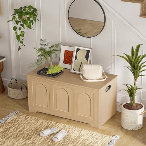 DINZI LVJ Storage Chest, Wooden Toy Box, Natural 39.4" - Image 2