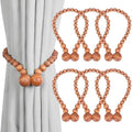 KLOGTSIND Magnetic Curtain Tiebacks, 6 Pack Wood Bead Curtain Holdbacks by KLOGTSINDDirect