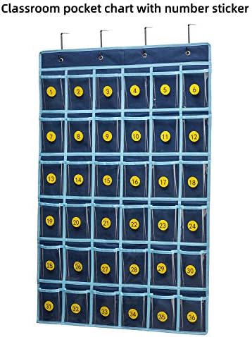 SAVERHO 36 Clear Pockets Classroom Pocket Chart - Image 4