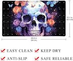 Bathtub Mat Non Slip 26.8x15.1 Inch, Skull Florals Butterflies Shower Mat - Image 4