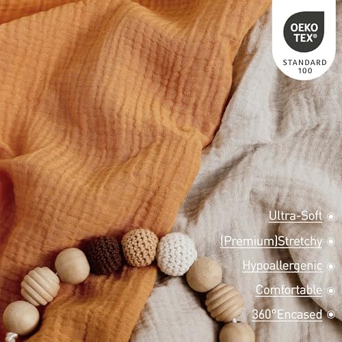 Muslin Bassinet Sheets 2 Pack, Universal Cotton Fitted Baby Mattress Sheet - Image 6