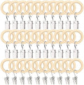 POVETIRE 30 Wood Rings Hooks Hanging Baby Headband Brackets Metal Clips by POVETIRE
