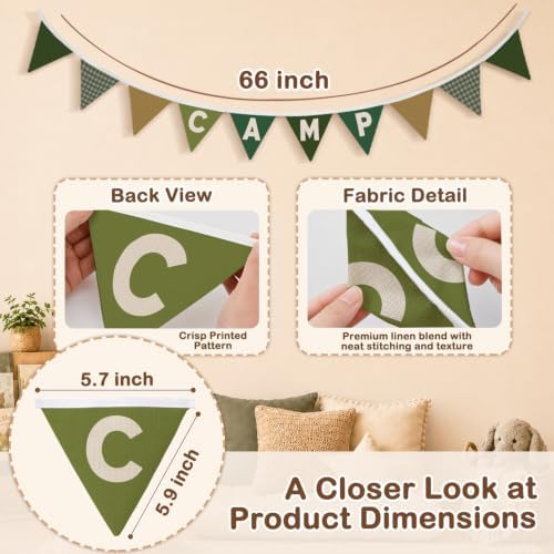 Camp Banner Flags 5.5Ft Camp Decorations Bunting - Image 3