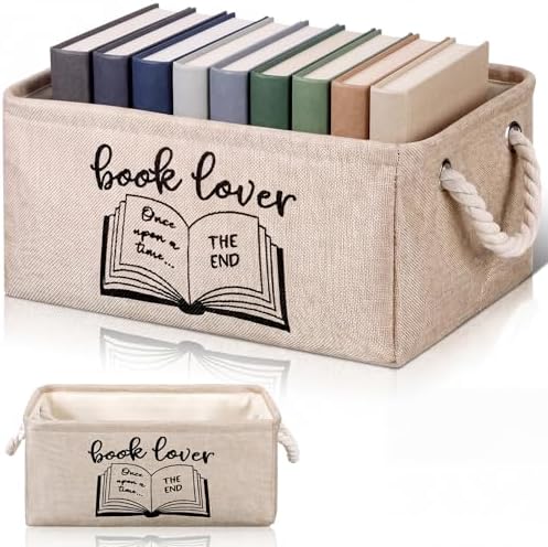 Marsui Book Lover Gifts Book Storage Basket, Reading Corner Organizer Supplies by Marsui