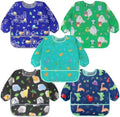 Accmor 5 Pack Long Sleeve Bibs, Baby Smock Waterproof Sleeved Bib Smock by Accmor