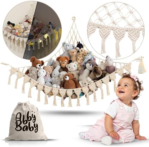 Abby Baby Extra Large Stuffed Animal Storage Hammock Corner - Image 4