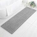 Chenille Bathroom Runner Rug 24"x72" Gray, Plush Bath Mat by Kildoss