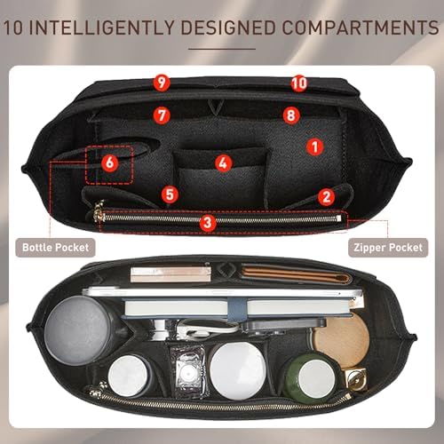 Doxo Purse Organizer Insert for Handbags & Base Shaper 2pc Set, Felt Neverfull - Image 4