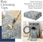3x5 Front Door Rug Indoor Entrance Soft Vintage Navy Rugs - Image 4