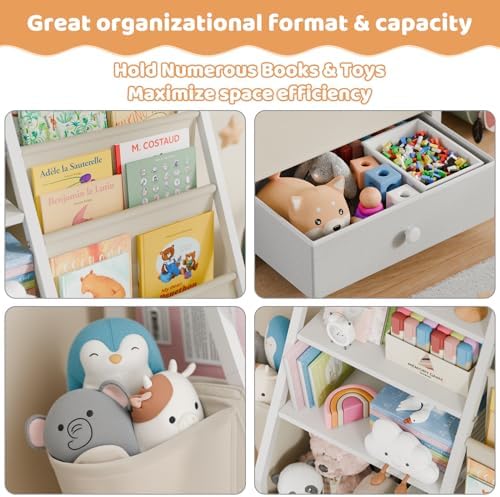 Kids Bookshelf and Toy Storage, Toddler Bookshelf Baby Bookcase - Image 3