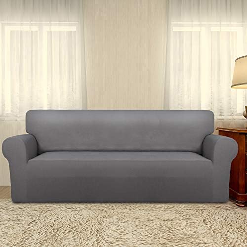 PureFit Stretch Couch Covers for Sofa Large Sofa Slipcovers Light Gray - Image 2