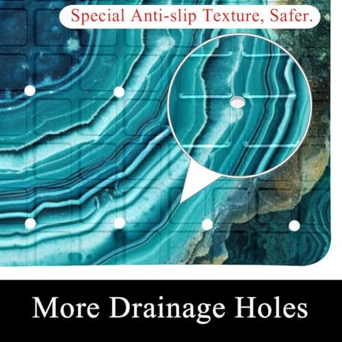 Bath Tub Shower Mat, Washable Bathtub Floor Mats, Suction Cups and Drain Holes - Image 2