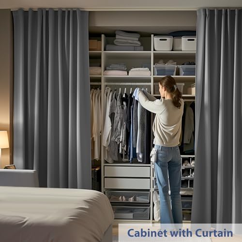 Room Divider Ceiling Mounted Curtains Track Sets Extra Wide Blackout Curtain - Image 3