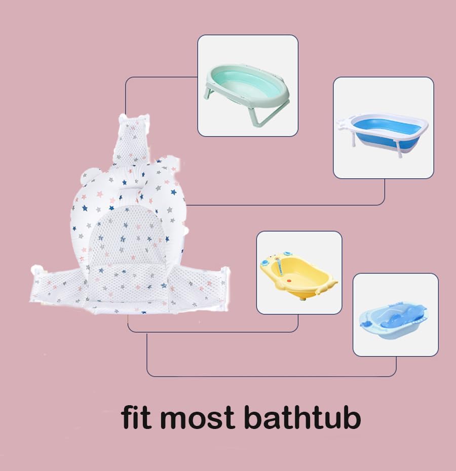 Baby Flotation Bath Cushion Infant Bath Seat Support Net Newborn Bathtub Mesh - Image 7