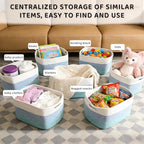 4 Pack Storage Baskets for Organizing, and Clothes, Cotton Rope Basket for - Image 6