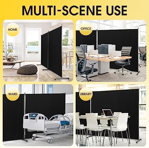 Rantila 2 Large Panels Room Divider, Portable Office Divider, Convenient Movable - Image 6