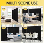 Rantila 2 Large Panels Room Divider, Portable Office Divider, Convenient Movable - Image 6