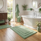 GRANNY SAYS Green Bathroom Rugs Set 2 Piece, Soft Microfiber Bath Mats by GRANNYSAYS