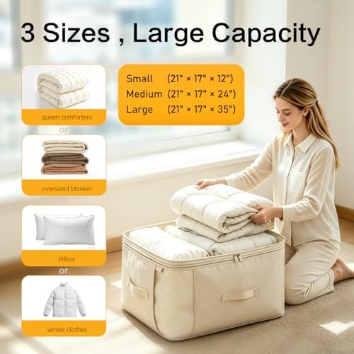 Comforter Storage Bag, Large Capacity Blanket Storage Bags 2-Layer Ultra Space - Image 5