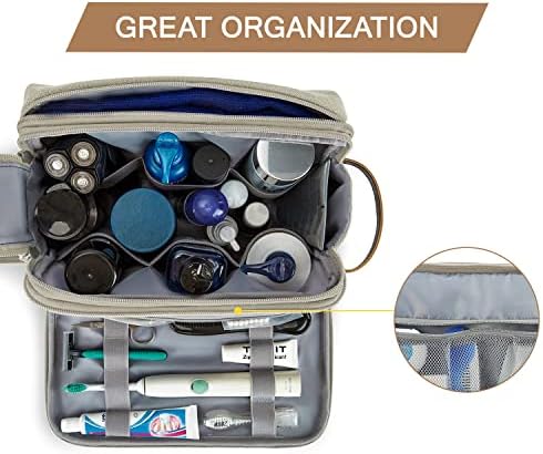 BAGSMART Toiletry Bag for Men, Canvas Travel Toiletry Organizer Dopp Kit - Image 2
