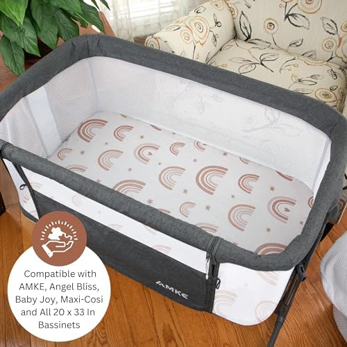 Muslin Bassinet Sheets for Angelbliss, Wayfong Baby Bassinet Bedside Sleeper by - Image 3