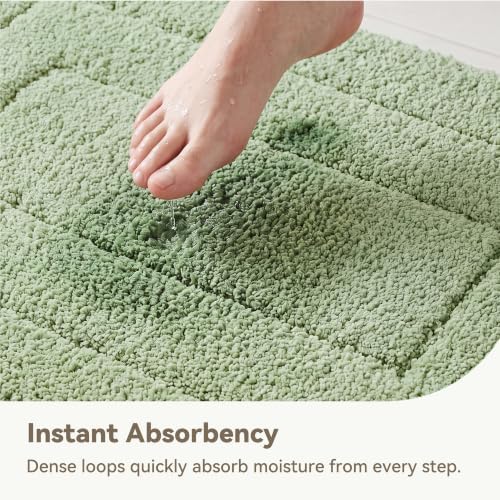 GRANNY SAYS Sage Green Bathroom Runner Rug 48" x 24", Soft Bath Mat - Image 4