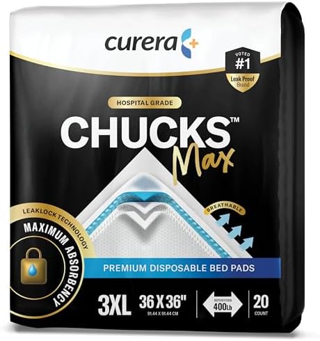 Chucks® MAX Hospital Bed Pads Disposable Adult 36 x 36 Breathable Incontinence by Curera