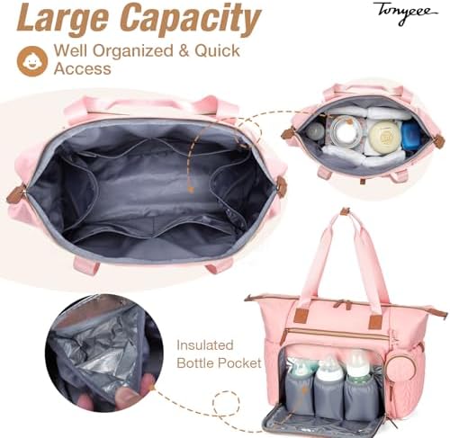 Diaper Bag Tote, Large Baby Hospital Bag - Image 3