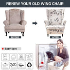 NILUOH Wingback Chair Covers 2-Piece, Armchair Slipcovers - Image 5