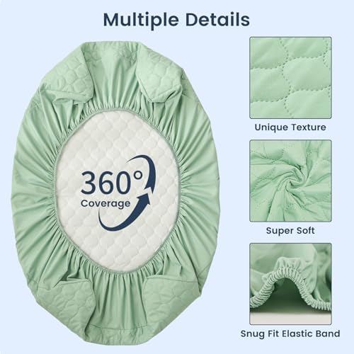 david's kids 2 Pack 52''x28'' Waterproof Crib Mattress Protector Pad Cover - Image 6