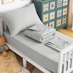 NTBAY Toddler Microfiber Bedding Set, 4 Piece, Light Grey by NTBAY