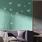 SAOROPEB 3D Butterfly Wall Decor, Removable Metallic Wall Sticker Room Mural - Image 3