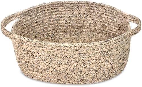 ABenkle Small Basket with Handles, Boho Decorative Rope Woven Dog Cat Toy by ABenkle