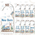 Baby Closet Dividers 8PCS, Retro Train Themed Wooden Double-Sided Clothes Size by CORNERLACE