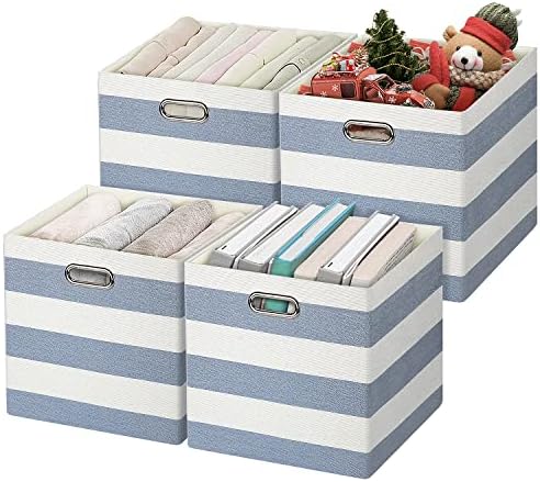 13x13x13 Storage Cubes Bins, Collapsible Fabric Bins 4Pack by Posprica
