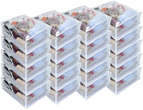 20-Pack Heavy Duty Vinyl Zippered Closet Square Storage Bags by OrehHomewares