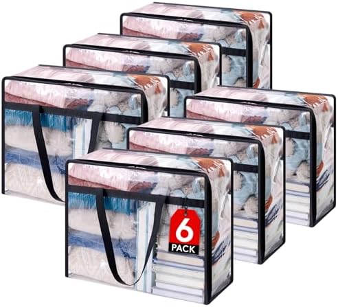 Lifewit 45L Clear Clothes Storage Bags, Plastic Foldable Blanket Storage Bag by Lifewit