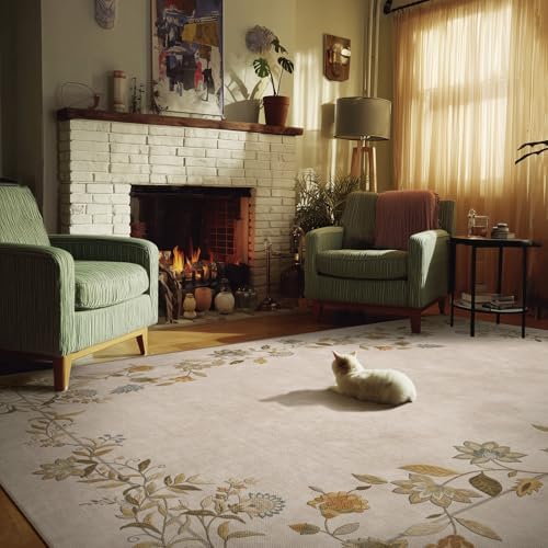 4x6 Washable Living Room Area Rugs: Bedroom Rug Non Slip Low Pile Carpet - Image 4