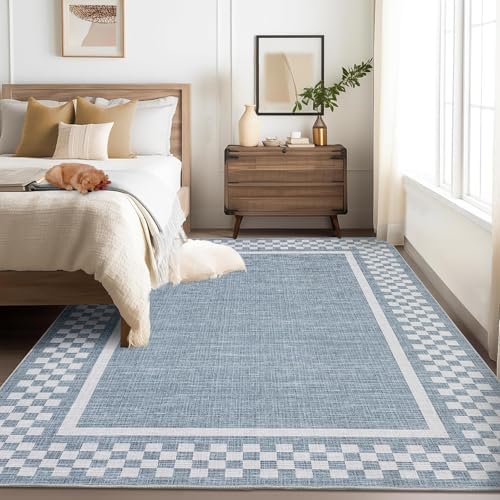 GarveeHome Small Bedroom Area Rug 3x5 Checkered Area Rug by GarveeHome