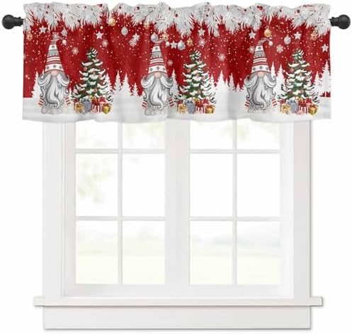 Vandarllin Christmas Gnome Valance Curtains by VandarllinHomeKitchenDecor